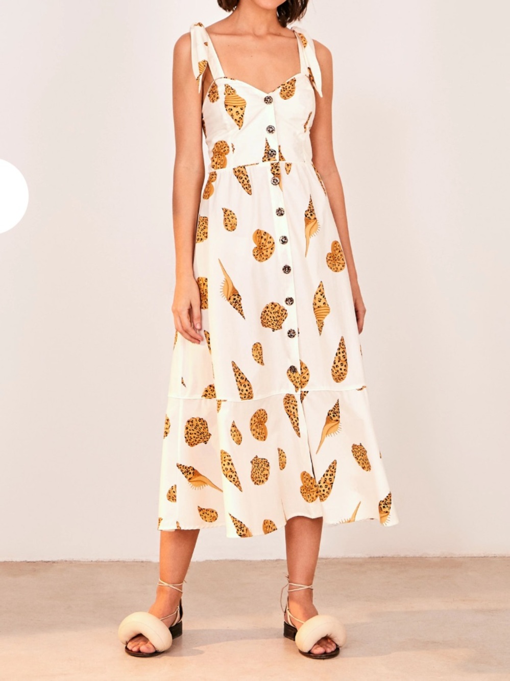 Farm Rio NEW Leopard Shell Midi Dress